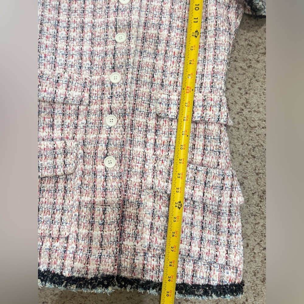 women Sz medium Enchanted Tweed mini Shirtdress quite luxury old money pockets - Picture 16 of 16